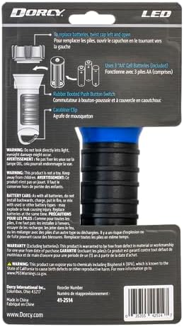 Dorcy 55 Lumen Floating Water Resistant LED Flashlight with Carabineer Clip, Purple (41-2508)