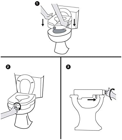 Carex Health Brands Carex E-Z Lock Raised Toilet Seat, Adds 5 Inches to Toilet Height, Elderly and Handicap Toilet Seat with Handles
