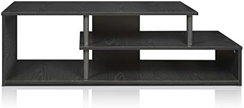 Furinno Econ Low Rise TV Stand, Espresso/Black | Open Shelf, TV Console for TV up to 46 Inch, for Living Room, Bedroom