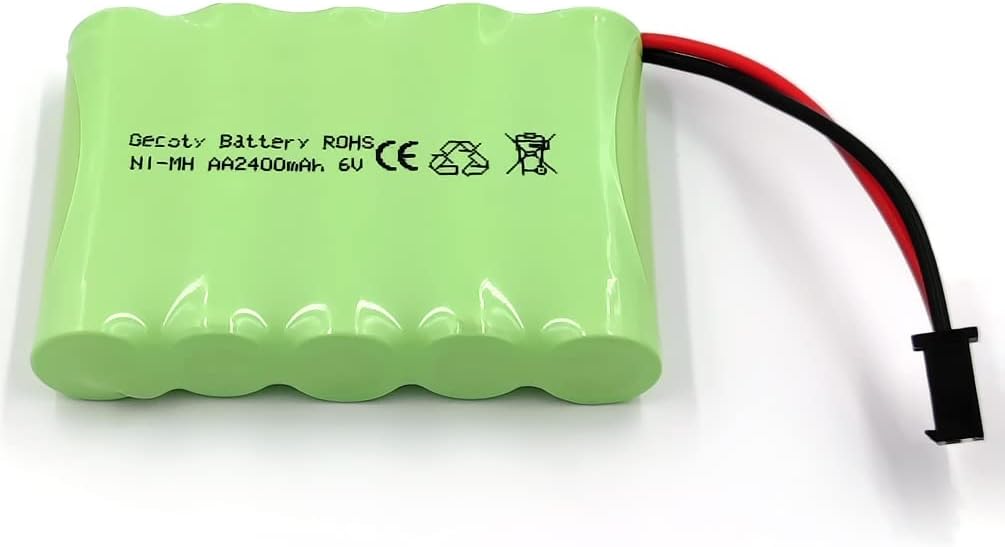 6V Battery Pack, 2400mAh Ninh Rechargeable AA Battery Pack, Come with Charge Cable, for RC Truck Cars Power Tools (SM Plug)