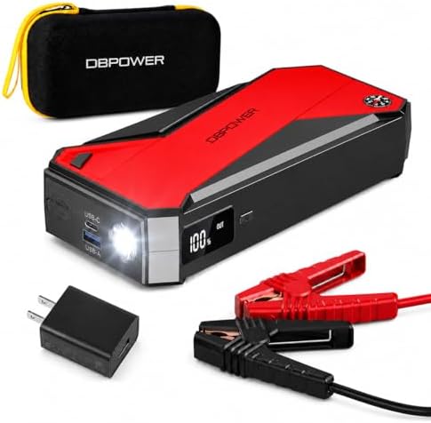 DBPOWER Peak 3000A 18000mAh Portable Car Jump Starter (up to 8.0L Gas, 6.0L Diesel Engine) Battery Booster with Smart Charging Port, Compass