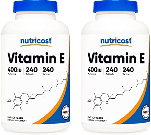 Nutricost Vitamin E 400 IU, 240 Softgel Capsules - Gluten Free, Non-GMO