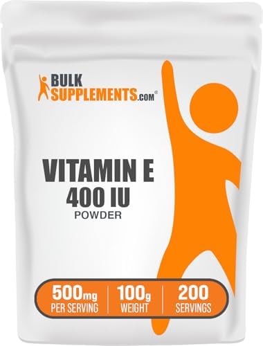 BulkSupplements.com Vitamin E 400 IU Powder - as D-Alpha Tocopherol, Nutritional Supplements - Gluten Free, 500mg per Serving