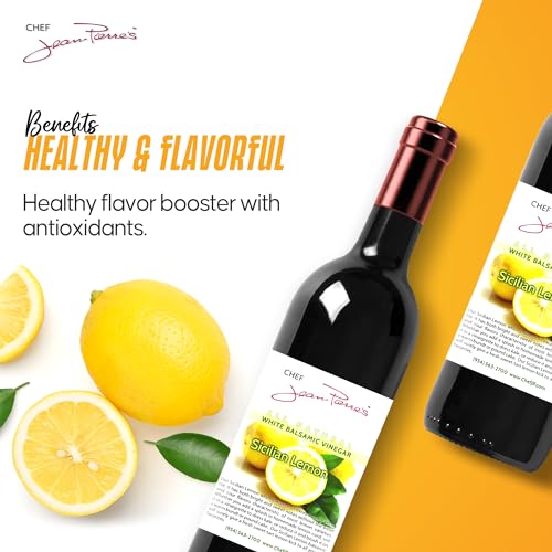 Chef Jean Pierre's Italian Balsamic Vinegar - 750ml (25oz) Rich Lemon Flavor, 12-Year Traditional Barrel Aged - Ideal For Enhancing Your Meals