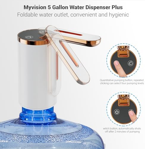 Myvision 5 Gallon Water Dispenser,Portable USB Charging Water Bottle Pump