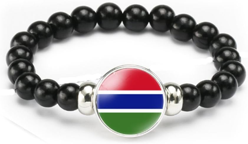 vmcoatdu National Flag Bracelet Elastic Rope Beaded Bracelet Support Your Country Travel Souvenir Gifts for Men Women