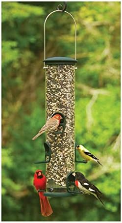 Aspects Quick-Clean Spruce Big Tube Feeder, 3.5qt Capacity - Large UV-Stabilized Feeder with 6 Feeding Stations for Backyard Birds