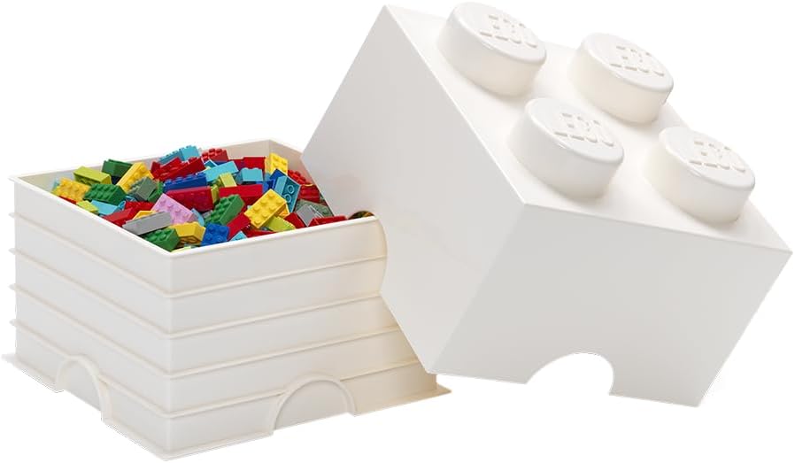 Room Copenhagen LEGO Storage Brick Drawer 4, 9-3/4 x 9-3/4 x 7-1/8 Inches, Bright Yellow (4003) | Stackable Storage Box Storage with Lid Toy Organization Home Decor Office Kids Room