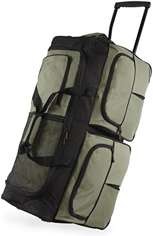 Pacific Coast Unisex 30" Large Rolling Duffel Bag, Red, One Size