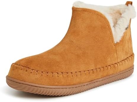 Dearfoams Men's Memory Foam Indoor House Slippers Brixen Ankle Boot House Shoes - Gifts for Men