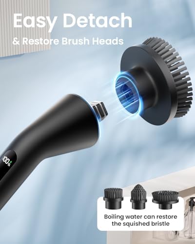 Leebein Electric Spin Scrubber, 2026 Upgraded Cordless Cleaning Brush Bathroom Scrubber, IPX7 Waterproof Electric Scrubber with 7 Brush Heads