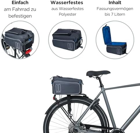 Basil Sport Design MIK Trunk Bag, Graphite, 7-15 Litre