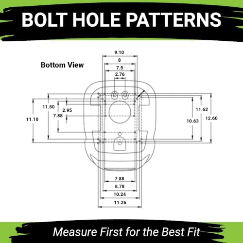 Eparts Universal Tractor Seat Replacement, Compact High Back Lawn Mower Seat, Black Forklift Seat, Central Drain Hole