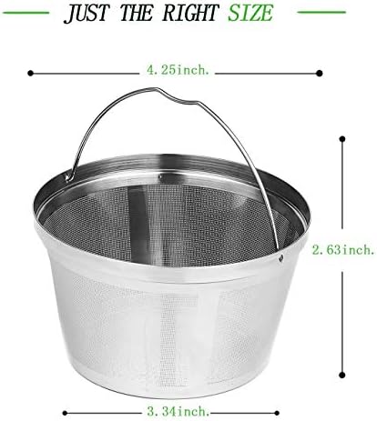 Stainless Steel Reusable Coffee Filters Basket 8 12 Cup Sturdy Permanent Coffee Filter fit for Mr. Coffee Black,Decker Coffee Makers 8 12 cups