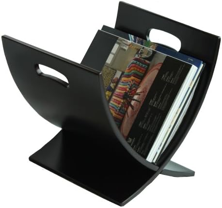 Oceanstar M1170 Contemporary Wooden Magazine Rack, Black