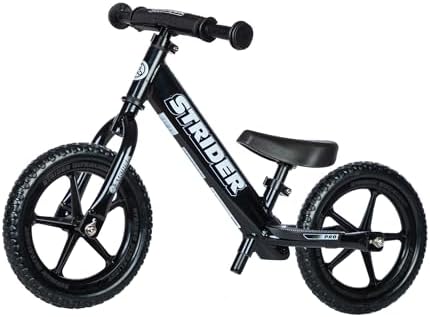 Strider 12 Pro, Aluminum Balance Bike for Kids Aged 1–5 Years, Silver | No-Pedal Pro Balance Bike, Ultralight Aluminum Frame, Adjustable Seat, Never-Flat Foam Rubber Tires, Easy Assembly