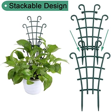 UWIOFF Trellis for Potted Plants, 4Pcs Stackable Small Indoor Plant Trellis