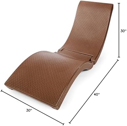 Pool Mate Luxury Swimming Pool Patio Chaise Lounge Chair, White Large