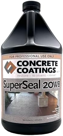 CC Concrete Coatings SuperSeal 20WB | Satin Finish | 1 Gallon | Water-Based Acrylic Concrete Sealer, Quick Drying, Non-Yellowing, Safe & Easy to Use