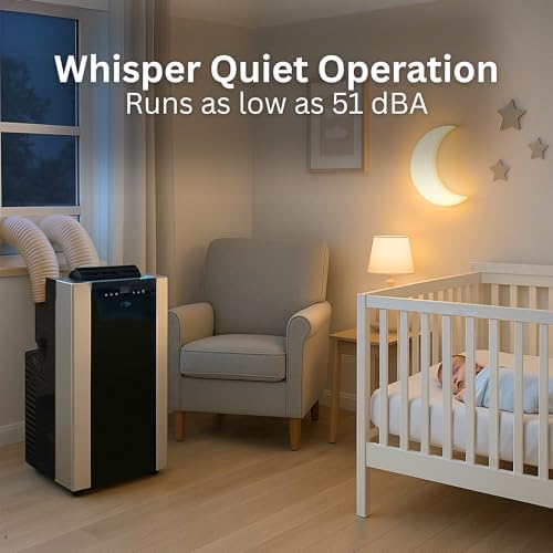 Whynter Portable Air Conditioner 14, 000 BTU Dual Hose 500 Sq Ft ARC-14S | Built In Dehumidifier with Auto Drain, Cool, Dehumidify and Fan Modes