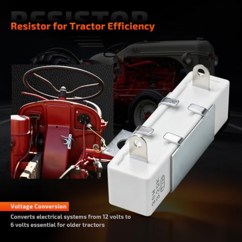 Ford Tractor 8NE-10306 Electrical Resistor - 12 Volt to 6 Volt Converter | Compatible with Ford Tractor 8N 2N 9N NAA 601 801 200 w/ 12V Alternator
