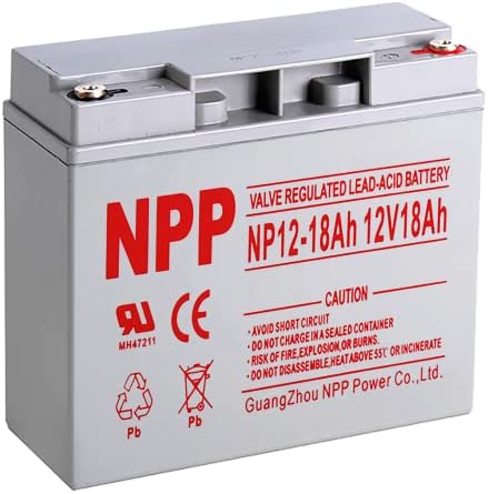 NPP NP12-18Ah 12V 18Ah (T12), 12Volt Rechargeable SLA Battery for UPS Electric Scooter, Replaces Pride Mobility Go-Go Elite Battery,UB12180 FM12180 6fm18