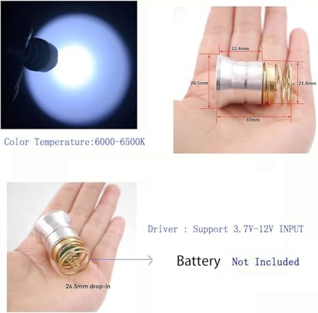 WF-502B Single Mode 1200 Lumen Mini Portable Tactical Clip Handheld Flashlight Torch Lamp, for Outdoor Sports and Indoor Activities (Camping, Hiking