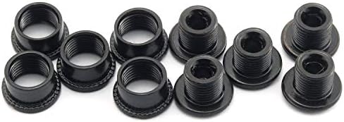 Ruiling 5pcs MTB Chainring Screw Mountain Road Bike Refitting Crankset Parts 4.9mm Fixing Bolts for Single Chainwheel Black