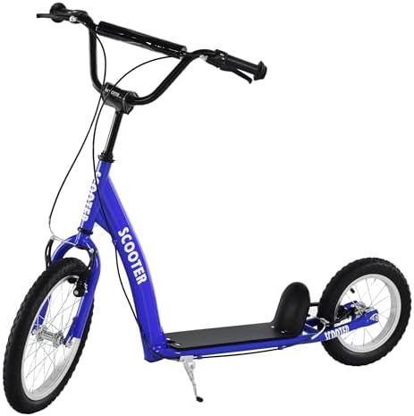 Aosom Youth Scooter Kids 5+ Adjustable Handlebar 16" Front 12" Rear