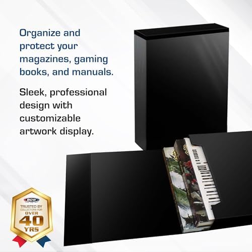BCW Magazine File Holder - Black | Holds up to 20 Magazines | Magnetic Closure | Magazine Storage Box Holder | Magazine Box Ideal Organizer for