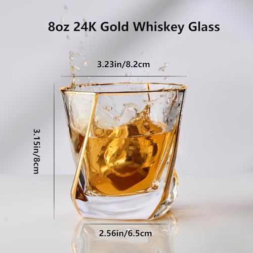 GLASKEY 12 oz Storm Japanese Whiskey Glasses Set of 4, Unique Cognac Glasses, Heavy Thick Bottom Bar Glass for Scotch Bourbon Rum Gin Water Cocktail,Gifts Men Gifts Ideas