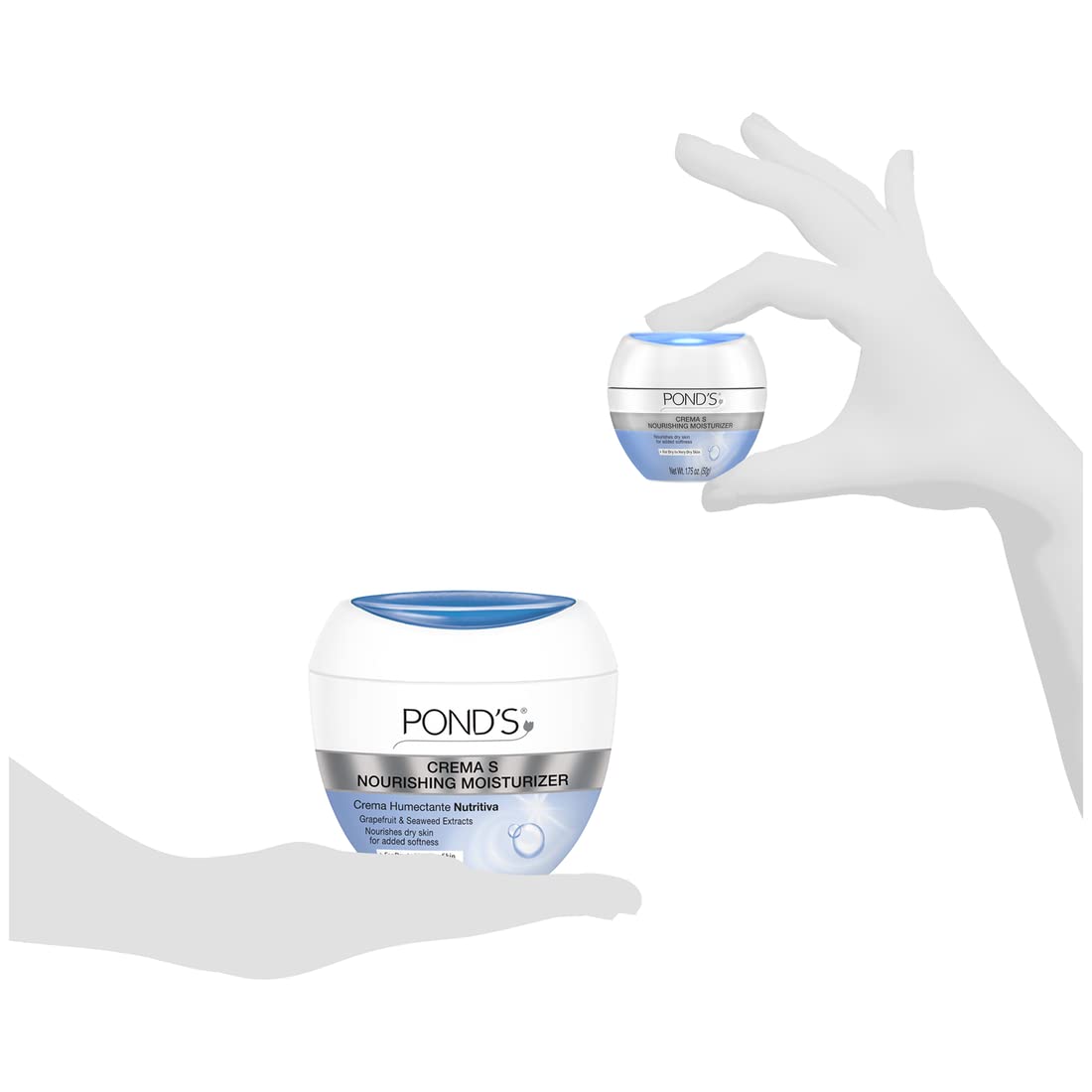 Pond's Nourishing Moisturizing Cream, Crema S, Fragrance Free, Ivory, 14.1 Oz