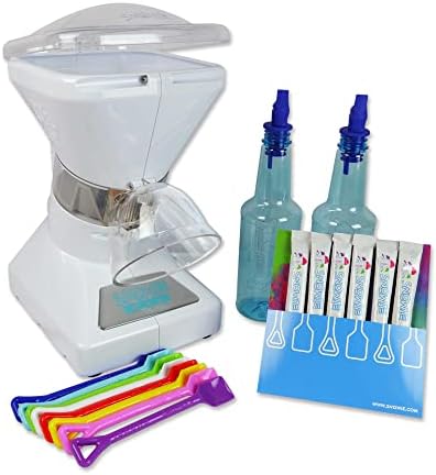 SNOWIE Little Snowie Max Snow Cone Machine (6-Stick Kit, White) | Premium Shaved Ice Maker, With Powder Sticks Syrup Mix