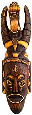 OMA African Mask Wall Hanging Decor For Love & Fortune Wooden Hand Crafted Tiki Tribal Polynesian Mask Home Decor Gift