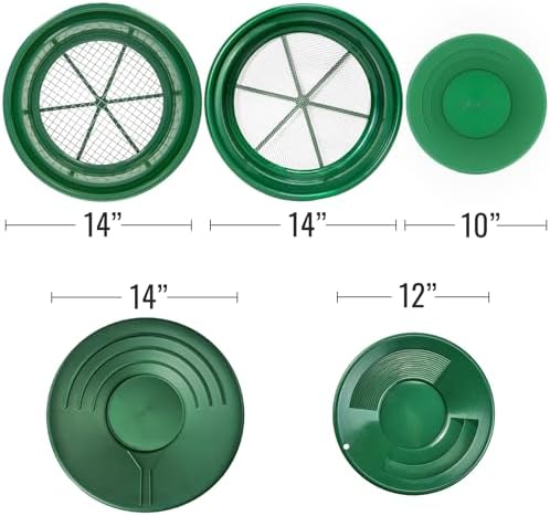 ASR Outdoor 21PC Deluxe Sluice Box Gold Panning Kit with 1/2 and 1/8 Classifier Screens