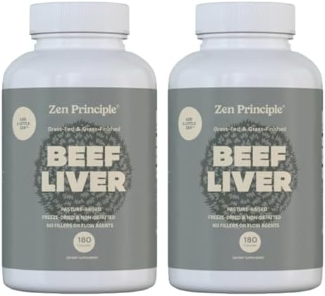 Zen Principle Ultra-Pure Desiccated Beef Liver, Grass-Fed & Finished New Zealand, No Hormones or GMOs, Natural Energy & Workout Support with Iron