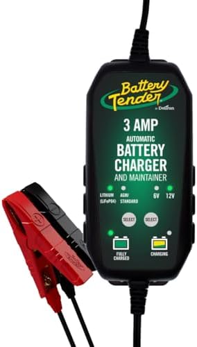 Battery Tender 3 AMP Battery Charger and Maintainer - Automotive Switchable 12V or 6V Smart Automatic for Cars SUVs and Trucks - Lead Acid, AGM, Gel