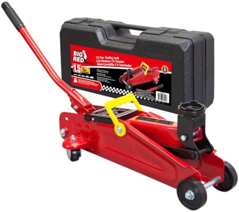 BIG RED AT84007R Torin Hydraulic Low Profile Service/Floor Jack with Dual Piston Quick Lift Pump, 4 Ton (8,000 lb) Capacity, Red