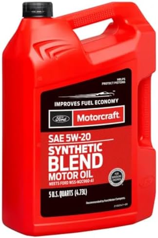 Motorcraft SAE 5W-20 Synthetic Blend Motor Oil - XO-5W20-5Q3SP - 5 Quart Jug (For Select Models and Years of Ford, Lincoln, and Mercury Vehicles)