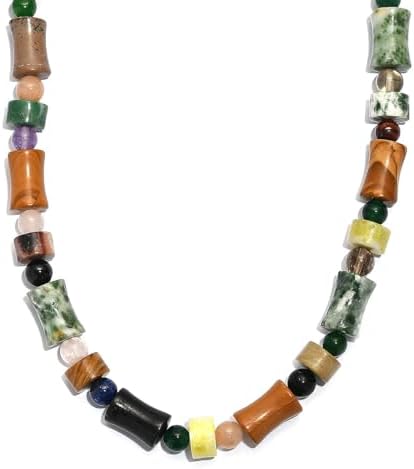 Multi Jasper Multi Gemstone Necklace in Steel 190.11 ctw 18 Inches