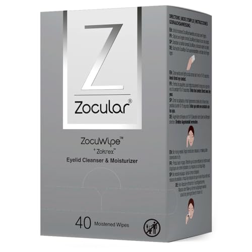 Zocular Zocuwipe Eyelid Wipes, Gentle Cleansing & Moisturizing, 30 Count | Okra-based Cleansing Formula, Eyelid Hygiene, Eyelid Comfort, Individually Wrapped, Rinse Free, Ophthalmologist-Developed