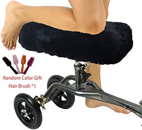 Knee Walker Pad Cover-Real Genuine Merino Sheepskin high Comfort Ability Cushion for Knee Scooter Accessory Leg Cart Improves Comfort During Injury