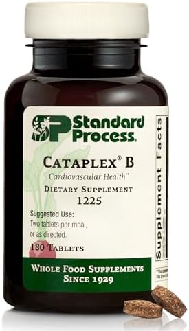 Standard Process Cataplex B - Nervous System & Heart Health Supplement - Contains B Vitamins for Energy Support - Supports Energy Metabolism - Non-Dairy & Non-Soy - 180 Tablets (90 Servings)
