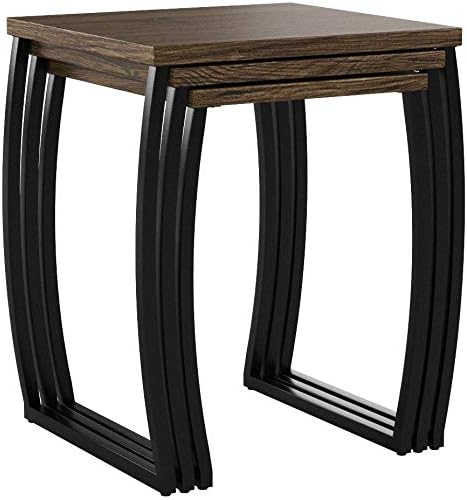 SRIWATANA Nesting Tables, Vintage Side End Tables Living Room, Coffee Snack Table Set of 3 | Compact 3-Piece Stacking Tables