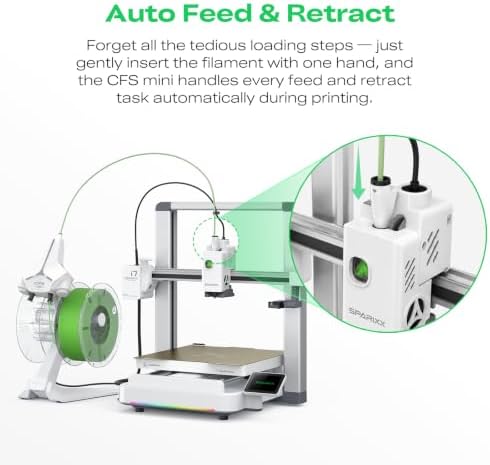 Creality SPARKX i7 Combo 3D Printer, Multi Color with CFS Lite High Speed AI Photo-to-3D Printing 95% Pre-Assemble Auto-Leveling Custom RGB Quick-Swap Essential Parts 10.24×10.24×10 inch