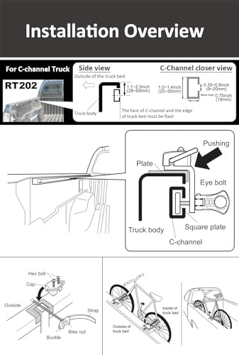 INNO RT202 Truck Bed Bike Rack - Bike Mount for Pickup Truck with C-Channel Track Systems