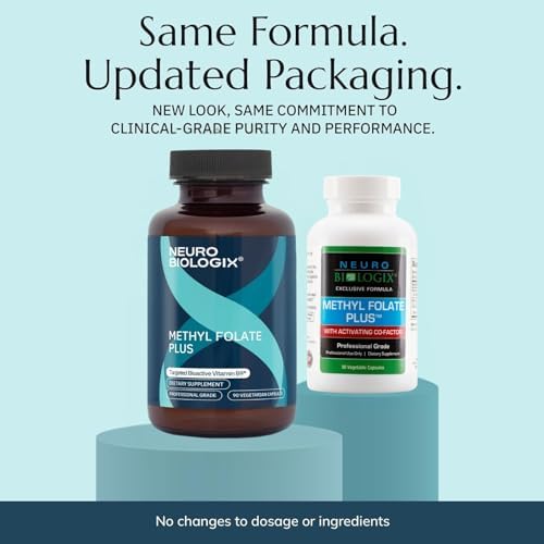 Neurobiologix Methyl Folate Plus, L-5 Methylfolate, 90 Capsules | Folinic Acid & B Vitamins, Brain & Heart Function, for Men & Women, Gluten-Free
