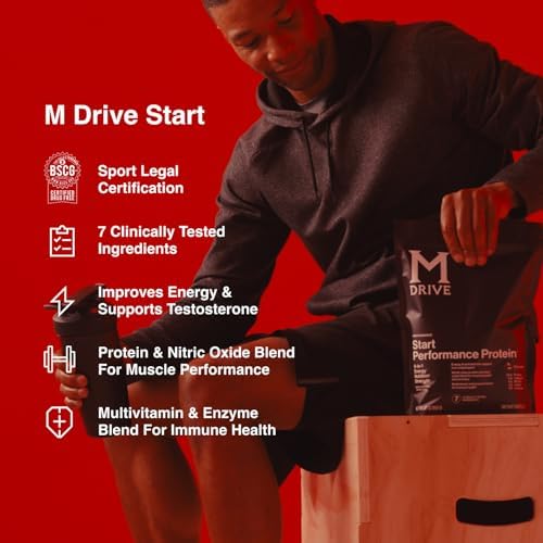 Mdrive Start Performance Protein Powder Chocolate Mousse 30 Servings | 9 in 1 Complete Nutrition Shake Adaptogen Blend Digestion Immune Nitric Oxide