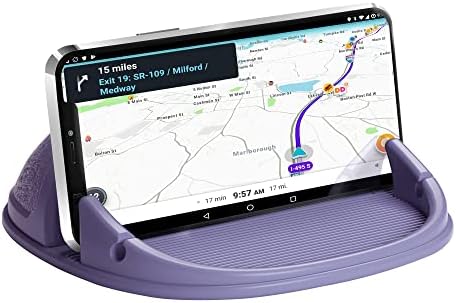 Loncaster Car Phone Holder, Car Phone Mount Silicone Car Pad Mat for Various Dashboards, Slip Free Desk Phone Stand Compatible with iPhone, Samsung, Android Smartphones, GPS Devices and More, Black