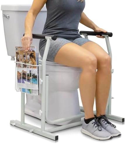 Vive Toilet Safety Rail with Arms - 300LBS Support Frame with Handles | Seniors, Elderly